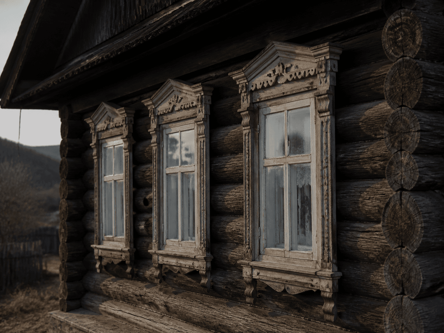 Фасад существующего деревянного дома